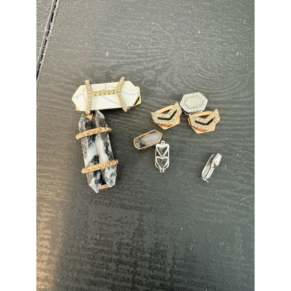 Keep Collective by Stella & Dot Lot of 8 Sliding Charms Stones Bars Heart